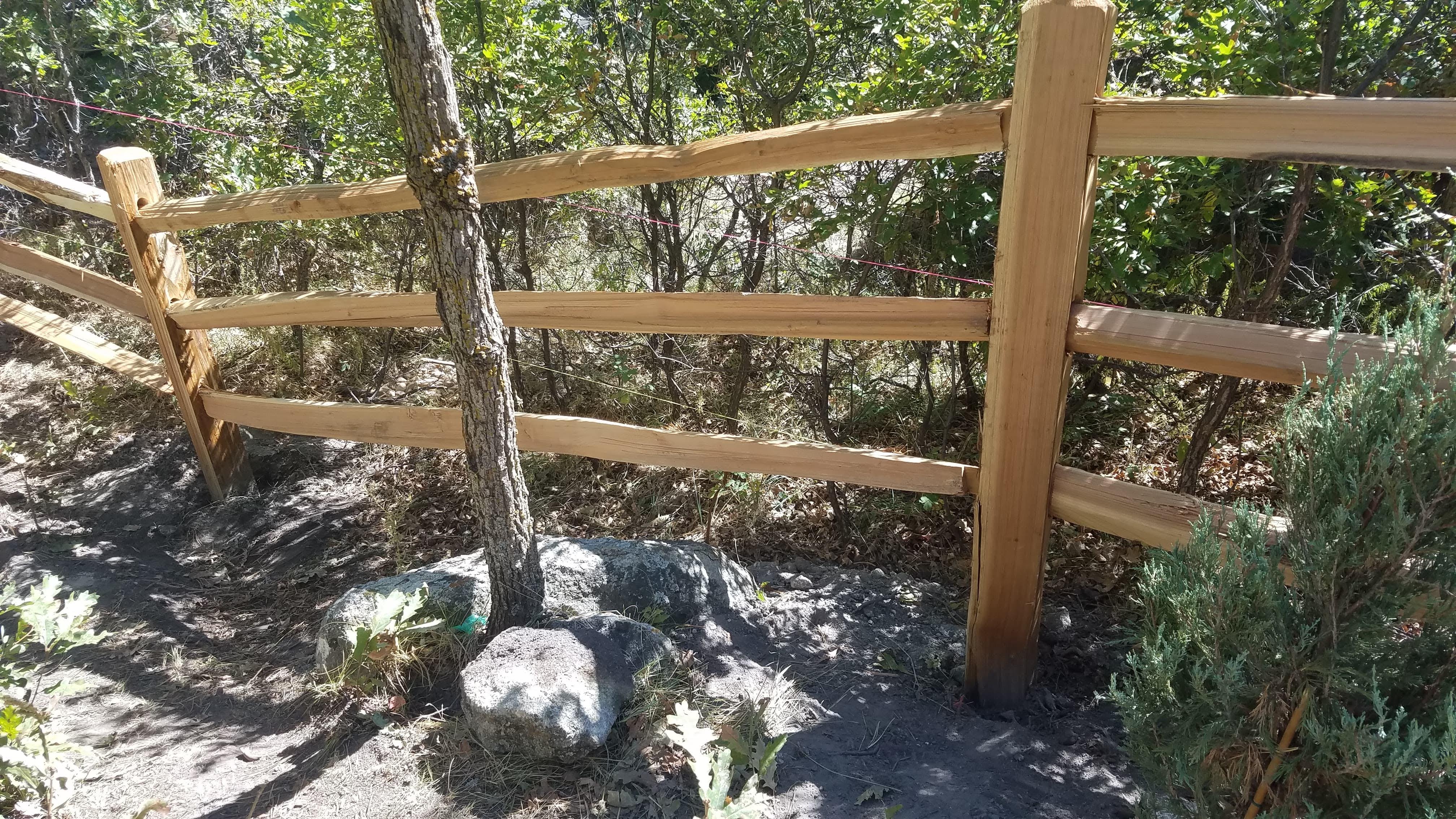 Rustic Cedar Split Rail Post and Rail Fence